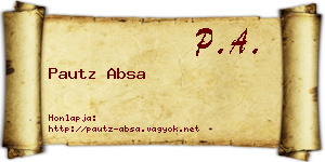 Pautz Absa névjegykártya